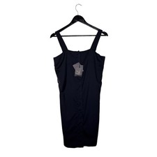 Prada Wool Sleeveless Zip Up Shift Dress Size 40 Black