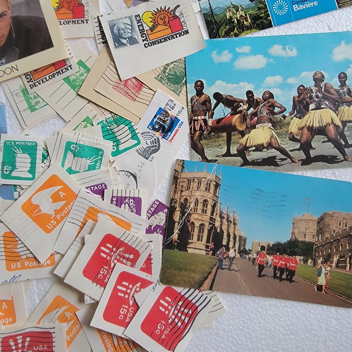 Vintage Ephemera Lot-Used Stamps-Post Cards-Envelopes 1950-80s  display picture 1