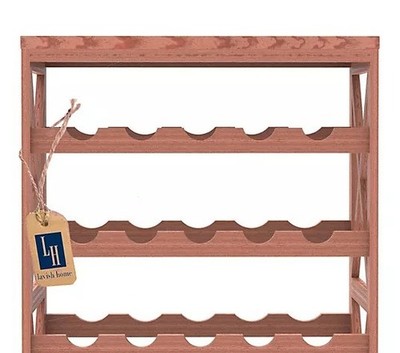Wine Rack 24-Botttle Freestanding Floor 6-Tier Wine Rack Shelf with Table Top