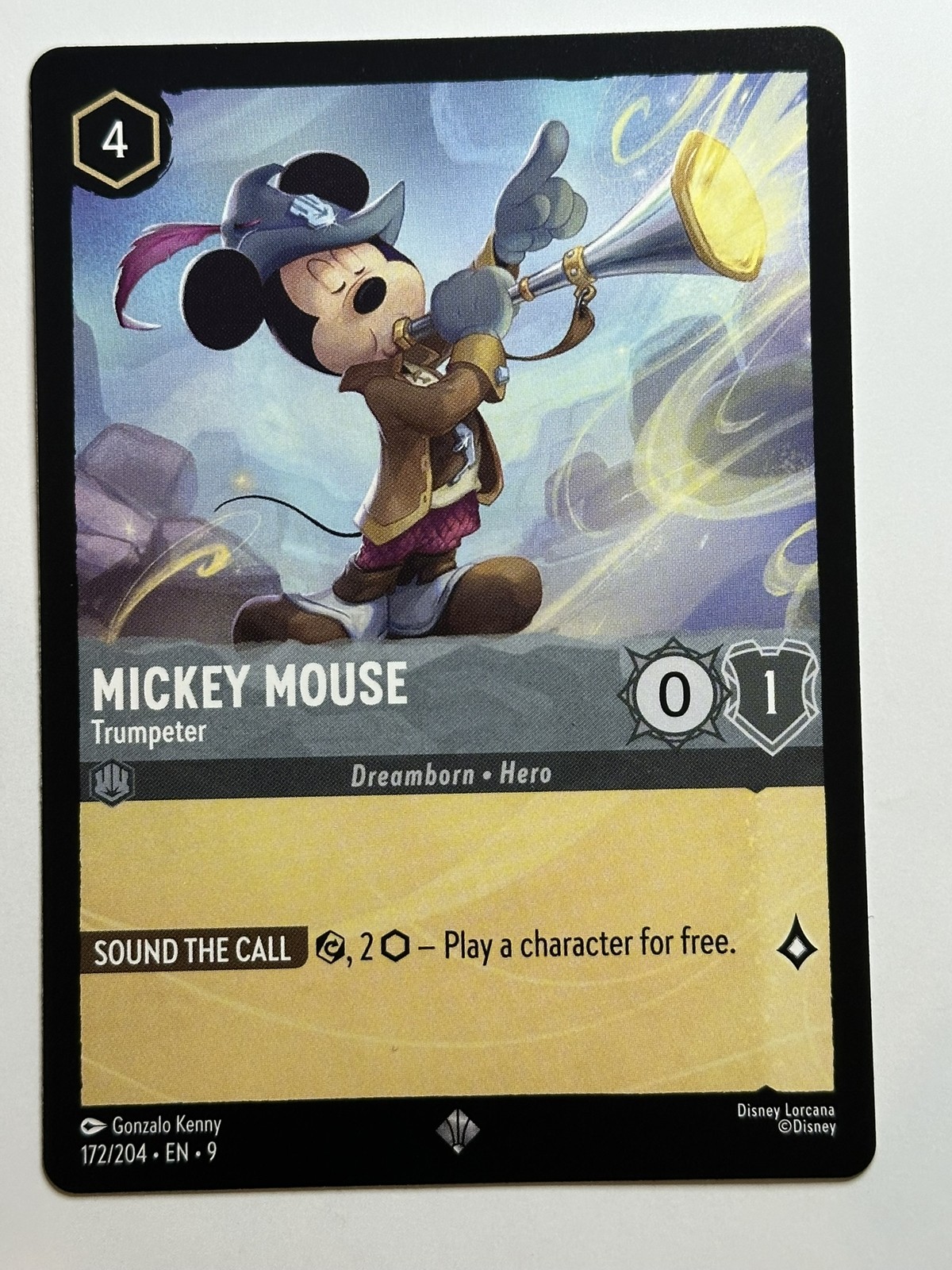Mickey Mouse - Trumpeter Super Rare Fabled 172/204 NM Lorcana Card