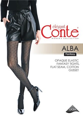 Conte Alba 50 Den - Fantasy Women's Tights with Geometric Diamond Pattern (23S-1