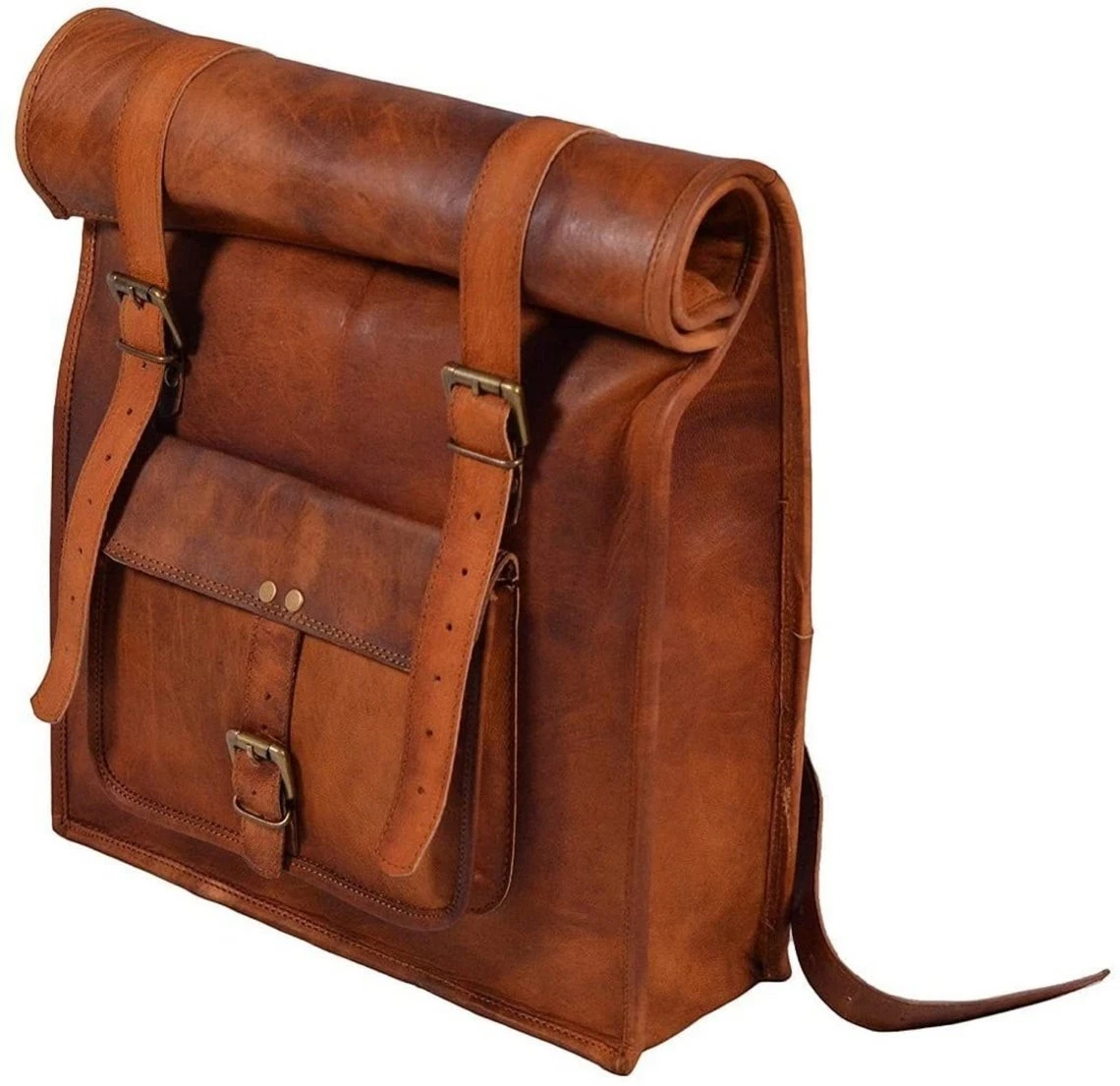 Vintage Leather Backpack Bag Satchel Genuine Laptop Rucksack Messenger Men's New