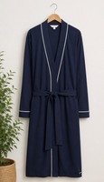 Autograph Modal Long Wrap Dressing Gown – Navy – Size XS