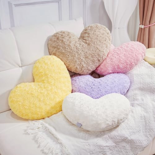 Pink Heart Pillow Accent Pillow Decorative Throw Pillows for Chair Bed Couch - Picture 3 of 8