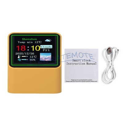 Multi-Function Weather Station Temp WiFi Smart Desktop Digital Clock DIY Decor