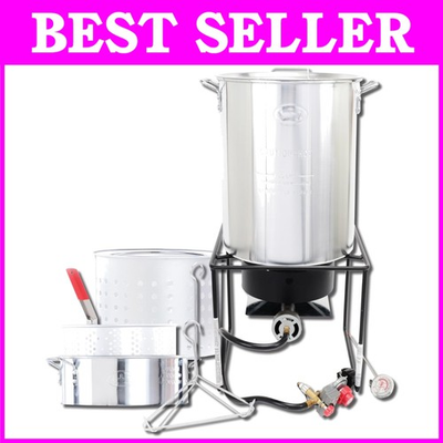 #ad Propane Fry Boil Package 2 Aluminum Pots 33000 Btu $213.29