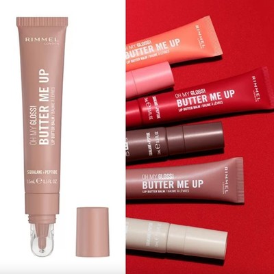 Rimmel Oh My Gloss! Lip Butter Me Up Lipgloss Lippenbalsam - Nude, Rot, Pink, Klar