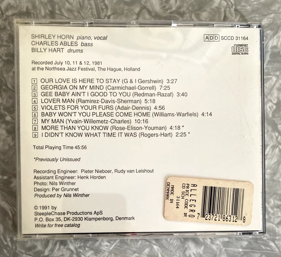 SHIRLEY HORN Violets for Your Furs CD Charles Ables Billy Hart Denmark Import Foto 4 de 4
