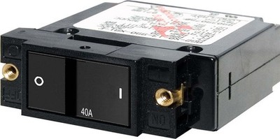 BLUE SEA 7407-BSS CIRCUIT BREAKER SC1 FLAT ROCKER 40A