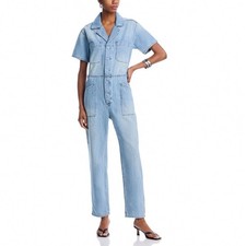 Pistola Grover Short Sleeve Denim Jumpsuit Disoriente Light Wash XL P00011950BP