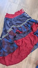 Renaissance pirate High Low cotton and sheer skirt, metal buttons 34" waist