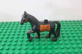 Duplo Black HORSE Brown Saddle Bridle Pony Western Farm Barn 10807
