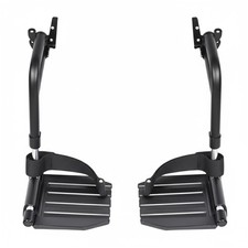 Wheelchair Swingaway Legrest Footplates with Heel Loops Pair Black Fits...