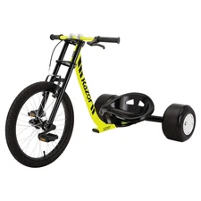 Adult Big Wheel Tricycle Drift Bike Razor 3 Wheel Trike Full Size Frame Yellow