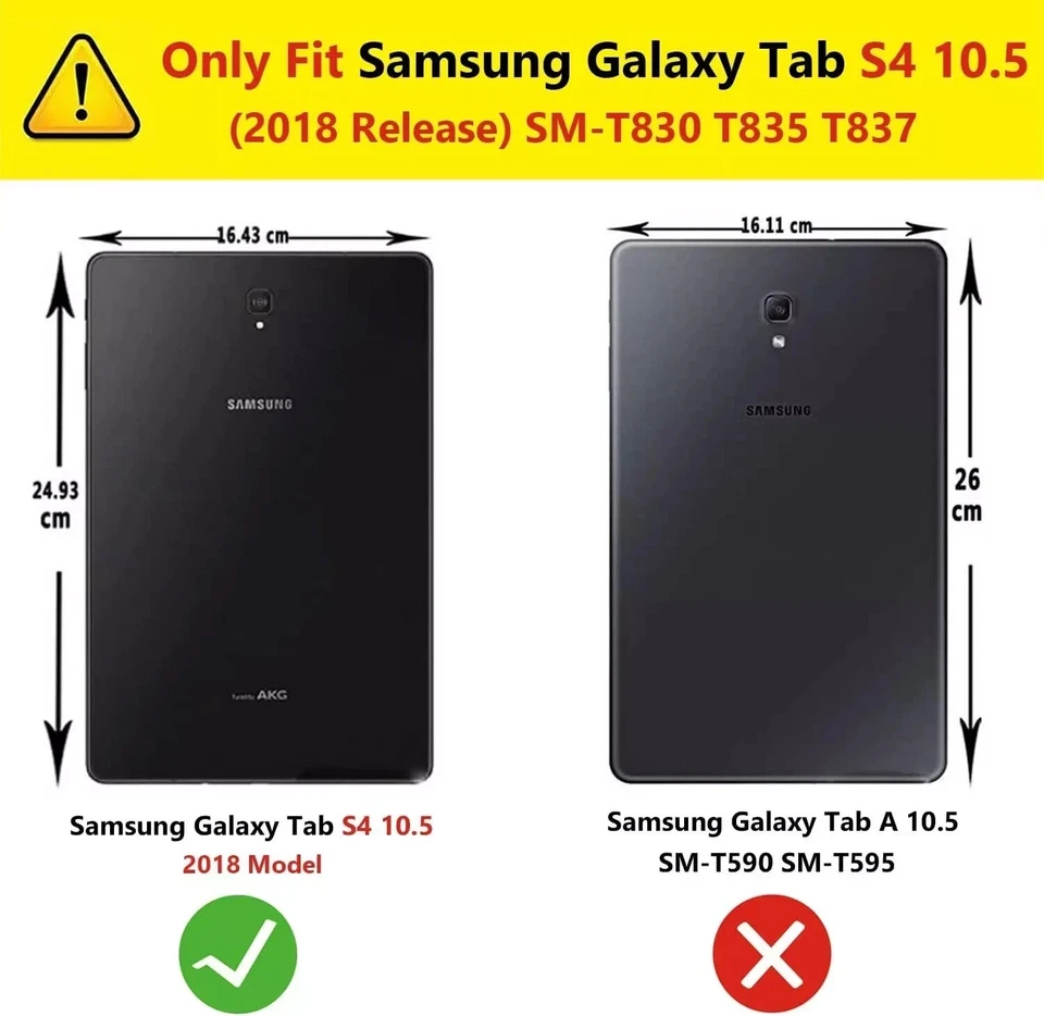 Case for Galaxy Tab S4 10.5'' T830/T835 2018 360 Leather Smart Cover - Image 2 of 4