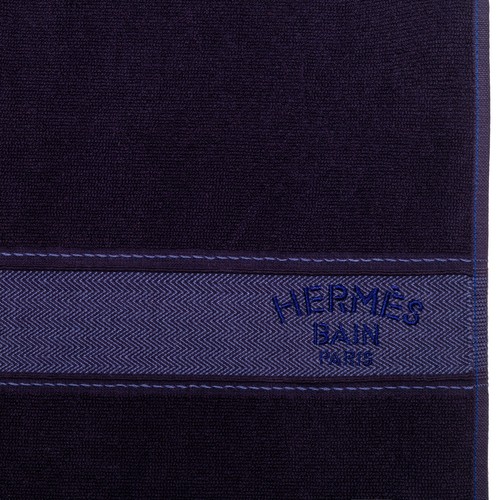 Auth. Hermes Badetuch - Fransen - schwarz - 100% Baumwolle - 95x144cm - NEU - Bild 2 von 10