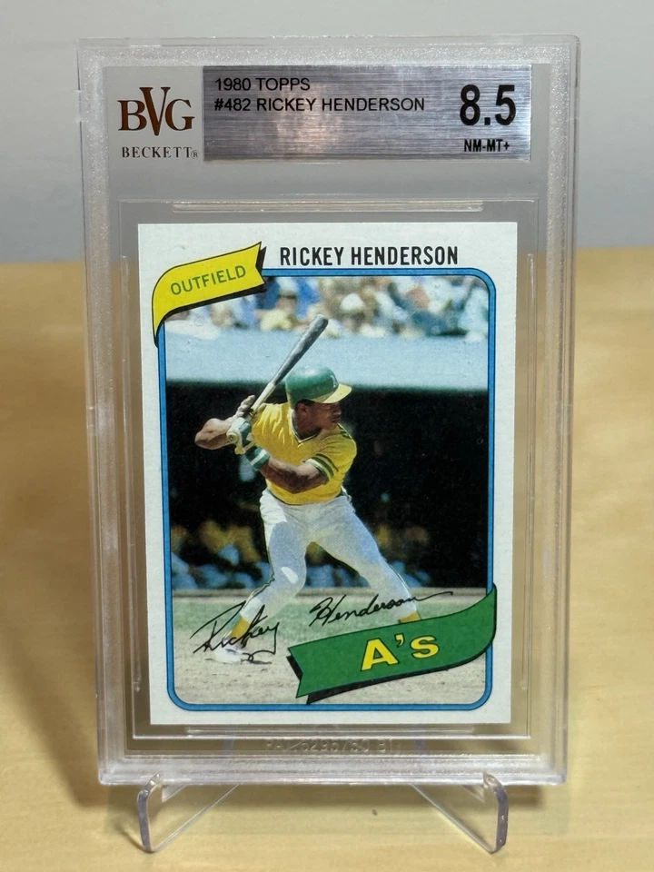 RICKEY HENDERSON  * BVG 8.5 *  1980 TOPPS * ROOKIE CARD * HIGH SUB-GRADES * #482 - Image 4 of 4