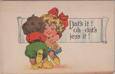 Divided Back Postcard US Comic Children Hugging  Dat s It  Caption
