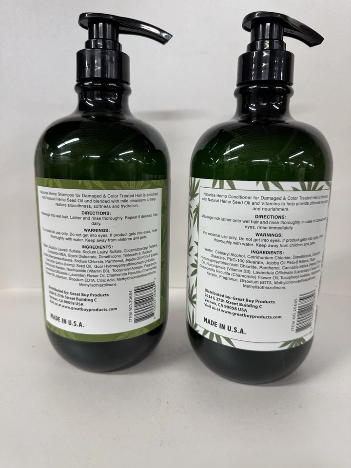 Naturisa- Hemp Seed Oil & Lavender & Charmomile SHAMPOO & CONDITIONER 33.8 oz - Image 2 of 4