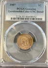 1907 Indian Head Cent RD (UNC Details, Questionable Color)