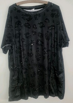Tunika Longshirt schwarz Sternchen Gr. 4 XL Gr. 50 - 52 NEU