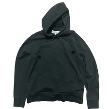 JW Anderson Logo Embroidered Drawstring Hoodie Washed Black Men’s Medium