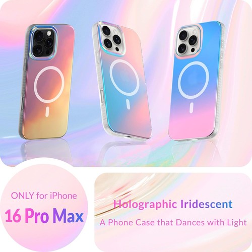 Dosanlues Holographic Iridescent Protective case for iPhone 17 Pro Max 16 15 - Bild 15 von 34
