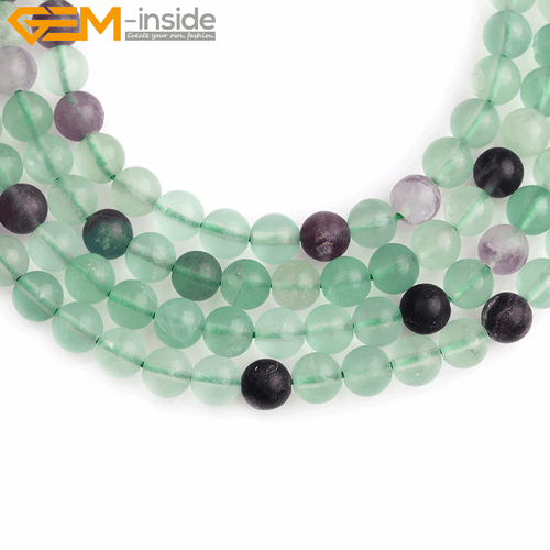 Natural Forested Round Chakras Beads Green Purple Fluorite Quartz Jewelry 15" - Picture 9 of 28