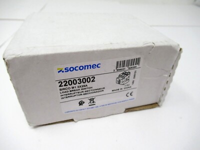 Socomec 22003002 Load Break Switch Disconnect 25A 600VAC *BRAND NEW* 