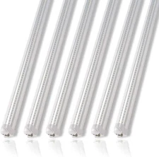 Barrina LED Shop Light Fixture 8ft, T8, 72W 9000lm 5000K, Clear Cover, V Shap...