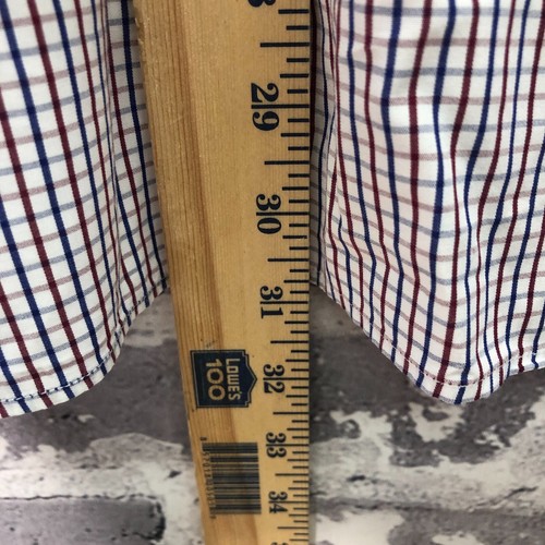 Camicia Emma Willis uomo 15,5 slim fit polsino francese rosso bianco blu made in England - Foto 10 di 13