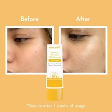 WishCare Vitamin C Pure Glow Milk Sunscreen SPF 50 PA   - Ultra Light Weight,