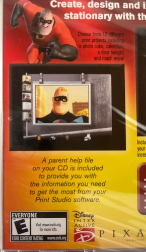 The Incredibles PC-CD ROM Print Studio - Disney Pixar (Win 98/Me/XP) Brand New! - Picture 4 of 5