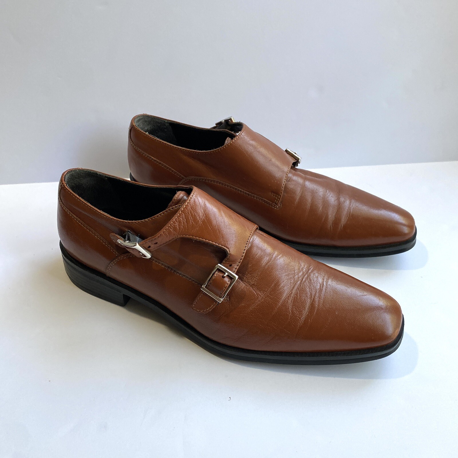 Bruno Magli Cognac Double Monk Strap Leather Dress Sh… Gem
