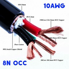 OCC Copper 10AWG AC Power Cord Audio Power Cord Wire Cable Hifi Power Cable