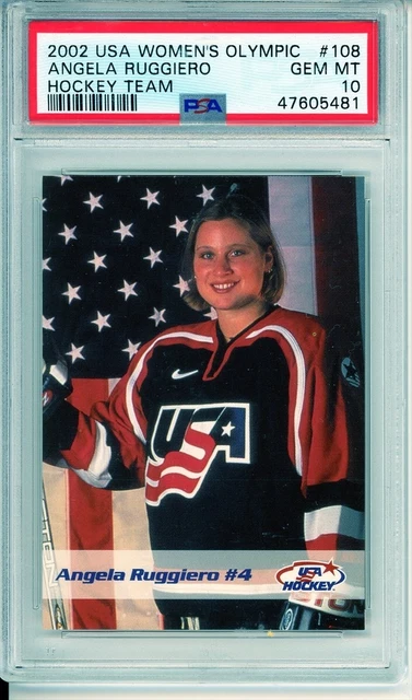 2002 USA Women's Olympic Angela Ruggiero #108 HOF Hockey Rookie PSA 10 Low Pop