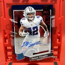 2023 Panini Clearly Donruss Deuce Vaughn Rated Rookie AUTO Red 08/49 SP #58