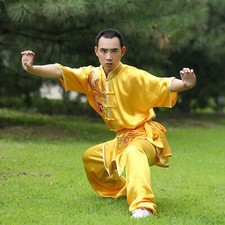 Chinese Kung Fu Taichi Uniform Martial Arts Changquan Suit Dragon Embroidery