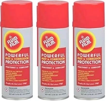 3PK  Fluid Film 11.75oz Rust & Corrosion Protection Prevention Aerosol Lubricant
