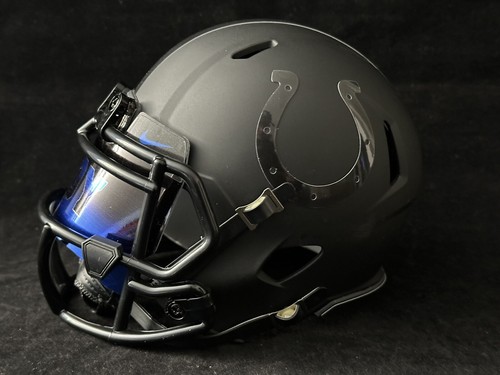 Indianapolis Colts Matte Black Mini Helmet With Glossy Black Decals Nike Visor🔥 - Picture 3 of 5