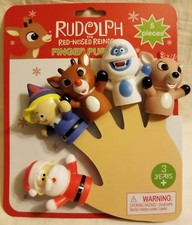 Rudolph The Red Nosed Reindeer Finger Puppets 5 Piece Toy Set