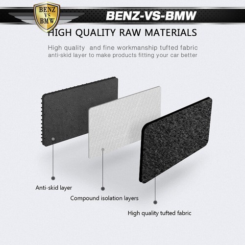 Fits 13-17 Honda Accord Sedan Nylon Floor Mats Non-Slip Auto Carpets 4PCS Black - 第 7/7 張圖片
