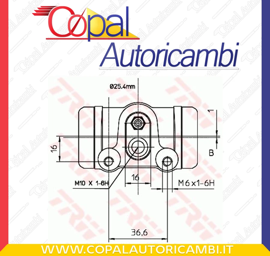 Cilindretto freno TRW BWL112 per ALFA ROMEO CITROËN FIAT PEUGEOT RENAULT - Immagine 2 di 3