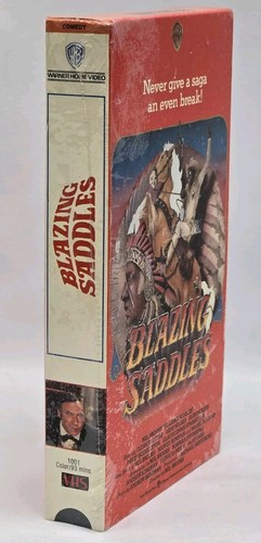 NEW Blazing Saddles VHS 1986 Mel Brooks Comedy Western Wraparound Watermarks - Picture 8 of 13
