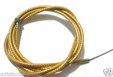 BIKE BICYCLE 1 Brake Housing 60" + 1 CABLE 68" Braided Gold + 2 FREE CAPS