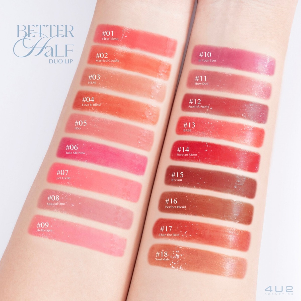 リップグロス MinMin Input lip no.2 4U2 Better Half Duo Lip Matte & Gloss Slim 2in1 Lipstick 2.4