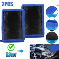 2pcs Car Wash Gloves Microfiber Clay Bar Towel Detailing Cleaning Cloth Rag Mitt