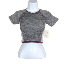 Athleta Impact Crop Tee Women's Small Short Sleeve Seamless Gray NWT