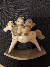 ENCORE GROUP SNOW BUDDIES ROCKING HORSE SNOWMAN FIGURINE 