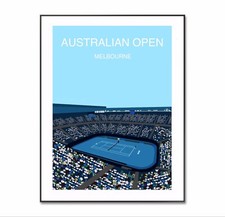Australian Open Tennis Poster, Center Court Print, Grandslam Tennis, A4 Gift.